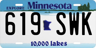 MN license plate 619SWK