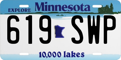 MN license plate 619SWP
