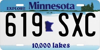 MN license plate 619SXC
