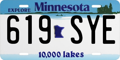MN license plate 619SYE
