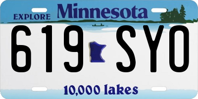 MN license plate 619SYO
