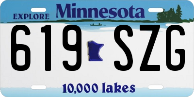 MN license plate 619SZG