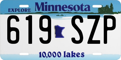 MN license plate 619SZP