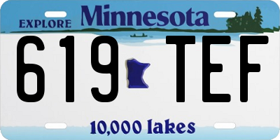 MN license plate 619TEF