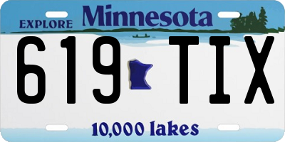 MN license plate 619TIX
