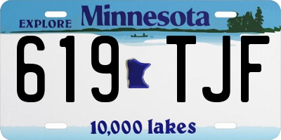 MN license plate 619TJF