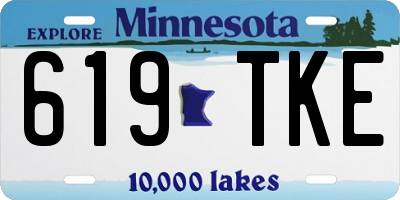 MN license plate 619TKE