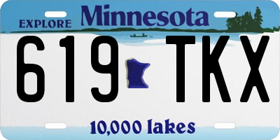 MN license plate 619TKX