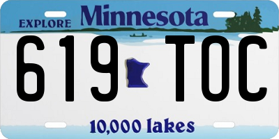 MN license plate 619TOC