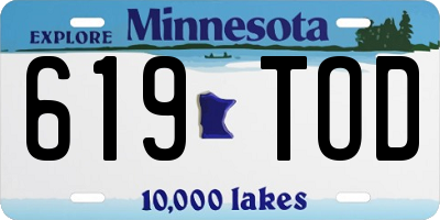 MN license plate 619TOD