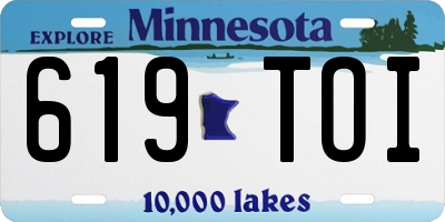 MN license plate 619TOI