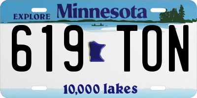 MN license plate 619TON