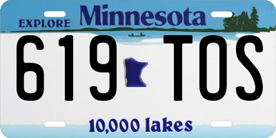 MN license plate 619TOS