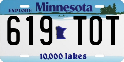 MN license plate 619TOT