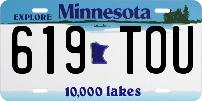 MN license plate 619TOU