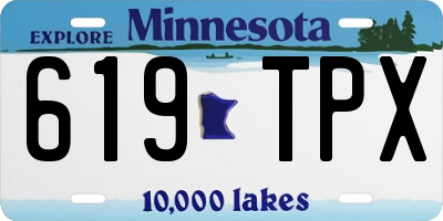 MN license plate 619TPX