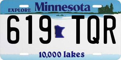 MN license plate 619TQR