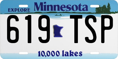 MN license plate 619TSP