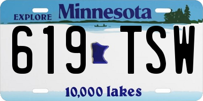 MN license plate 619TSW