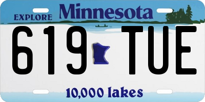 MN license plate 619TUE
