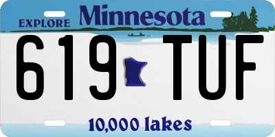 MN license plate 619TUF