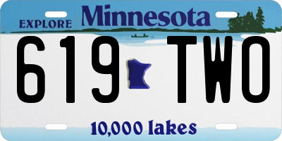 MN license plate 619TWO