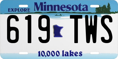 MN license plate 619TWS