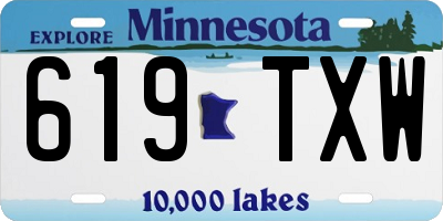 MN license plate 619TXW