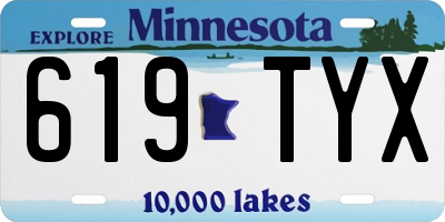 MN license plate 619TYX