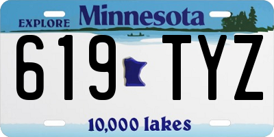 MN license plate 619TYZ
