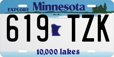 MN license plate 619TZK
