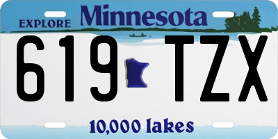 MN license plate 619TZX