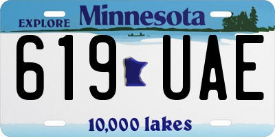 MN license plate 619UAE