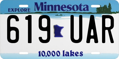 MN license plate 619UAR