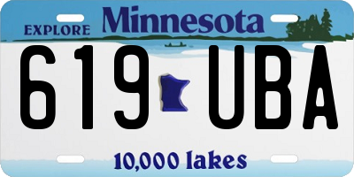 MN license plate 619UBA