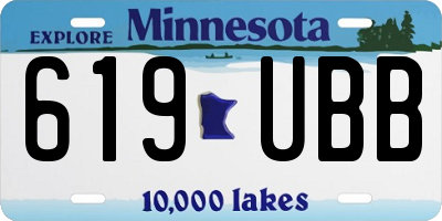 MN license plate 619UBB