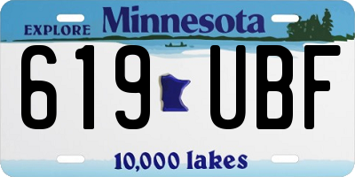 MN license plate 619UBF