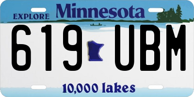 MN license plate 619UBM