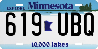 MN license plate 619UBQ
