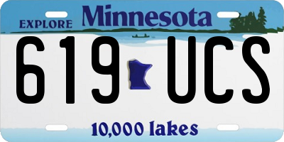 MN license plate 619UCS