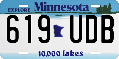 MN license plate 619UDB