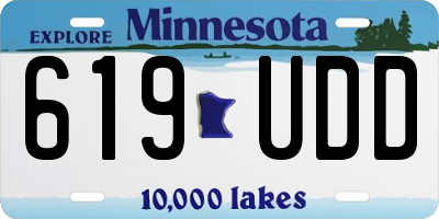 MN license plate 619UDD