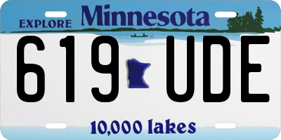 MN license plate 619UDE