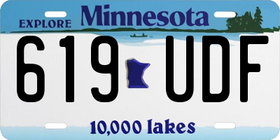 MN license plate 619UDF