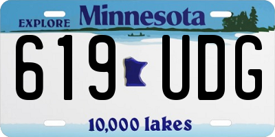 MN license plate 619UDG