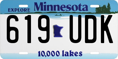 MN license plate 619UDK
