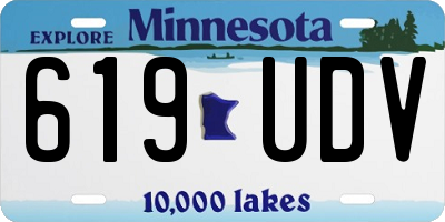 MN license plate 619UDV