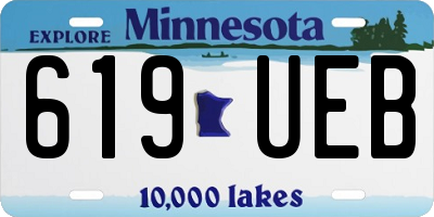 MN license plate 619UEB