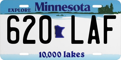 MN license plate 620LAF