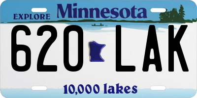 MN license plate 620LAK